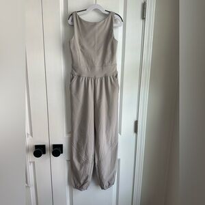 Abercrombie Kids Your Personal Best Mixed Fabric Jumpsuit Light Taupe (Sz 9/10)